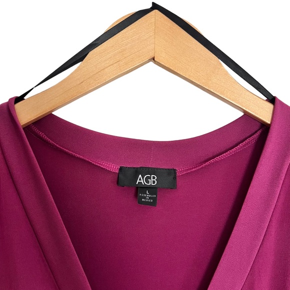 AGB Berry Purple Fit & Flare Dress Size L - Picture 3 of 5